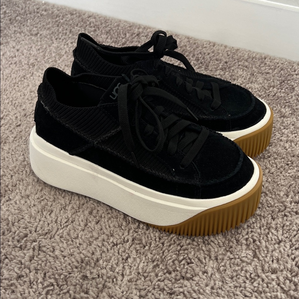 Ugg Suede Black Platform Sneakers